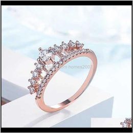 Jewelryrose Silod Gold Ring For Women Christmas Diamond Fine Jewelry Luxury Anniversary Office Nose Rings Cluster Drop Delivery 2021 Fuifg