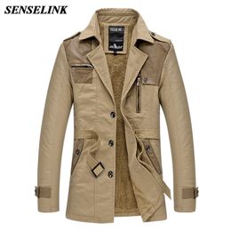 Autumn Winter Khaki Jacket Men Warm Cashmere Casual Fleece Windbreaker Men Korean Overcoat Fleece Jacket Men 210927