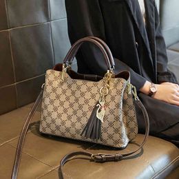 2022 Shoulder Bag for Women Luxury Designer Crossbody Leather Vintage Fashion Ladies Shopper Mahjong Plaid Big Handbags