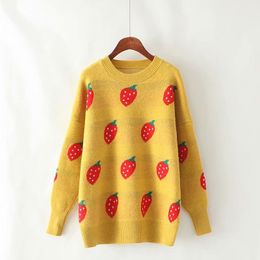 SH.SA Winter Women Korean Fashion Sweater and Jumpers Long Sleeve Strawberry Cute Girl Harajuku Pullover Sweaters Pull 210417