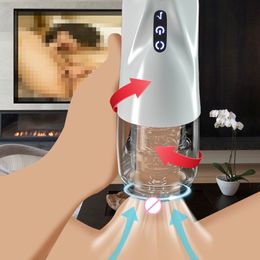 Automatic Rotation Male Masturbator Cup 10Modes vibration Blowjob Sucking Vagina Pocket Pussy Adult Machine Sex Toys For Men