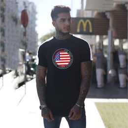 Muscleguys New Fashion Sporting T-shirt Men Short Sleeve Fitness T shirt Men's Cotton Gyms Bodybuilding T-shirt Tee 210421