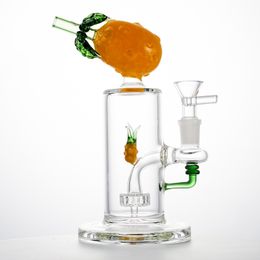 Prevailing Unique Bong Colorful Pineapple Shape Hookahs Showerhead Perc Water Pipe 14mm Female Joint Oil Dab Rigs 7 Inch Glass Bongs With Bowl