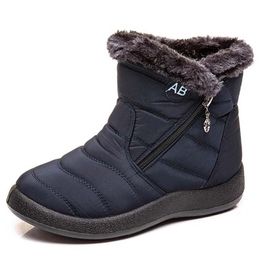 Snow Boots For Winter Fashion Warm Woman Keep Slip On Flat Boot Female Short Shoes Casual Plush Footwear 211105