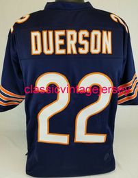 Men Women Youth Dave Duerson Custom Sewn Blue Football Jersey XS-5XL 6XL