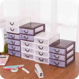 Drawer Durable Plastic Transparent Storage Box Home Office Desktop s Cosmetic Sorting Jewelry Organizer Tool 210922