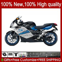 Motorcycle Bodywork For BMW K 1200 K1200 S 1200S White blue blk 2005 2006 2007 2008 2009 2010 Body 28No.75 K1200-S K-1200S 05-10 K1200S 05 06 07 08 09 10 Fairing + Tank cover