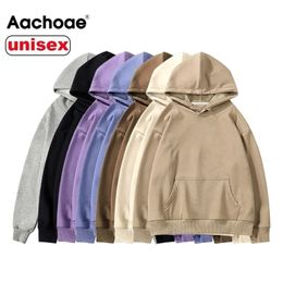 Aachoae Women Couple Hoodies Sweatshirt Fleece 100% Cotton Tracksuit Sports Winter Japanese Casual Loose Jumper 210809