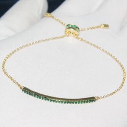 -Fashion Simple Pure 925 Sterling Sterling rouge bleu vert cubique zirconia pierres ligne bracelet bijoux pour femmes lien, chaîne