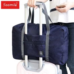 Nylon Foldable Travel Bag Unisex Large Capacity Luggage Women WaterProof Handbags Men s 211117