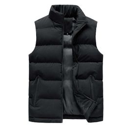 brand Men Jacket Winter Men Vest For Down Cotton Sleeveless Jacket Waistcoat Man Big Size Warm Mens Coat 211019