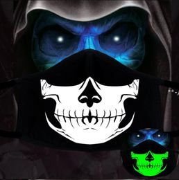 NEW1Pcs Cotton Dustproof PM2.5 Anime Cartoon Black Mask Mouth Woman Men Night Glow In Dark Skull Mouth Masks Half Muffle Face Mask RRE9494