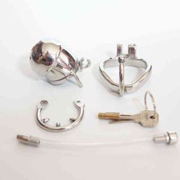 NXY Cockrings Adult Cock Cage Chastity with Spike Ring Catheter Stainless Steel Male Lock Device Sex Toy for Men 1124