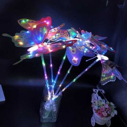 Tiktok Butterfly Wings Shine Toys Light-up Landscape Path Yard Light Outdoor Lamps Garden Lights Butterfly Fairy Flash Stick Gift G58X6ER