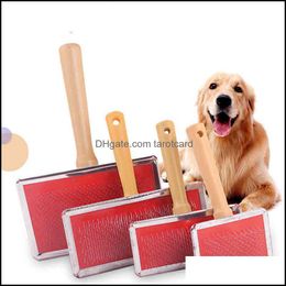 Dog Grooming Supplies Pet Home & Garden Beauty Tools Wood Handle Brush Accessories Pets Slicker Comb Air Cushion Needle Mas Groomings Drop D