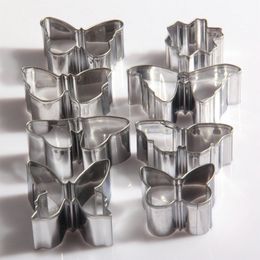 8pcs/set 3D Butterfly Shaped Stainless Steel Cookie Cutter Fondant Biscuit Pastry Baking Mould Cake Decorating Tools