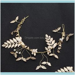 Hair Jewelryhair Clips & Barrettes Elegant Baroque Gold Metal Leaves Pearls Hairband Headpiece Crown Tiaras With Forehead Jewellery Bridal Wed