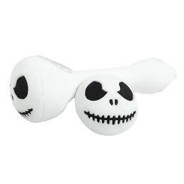 Halloween Skull Silicone Hand Pipe Smoking Pipes Glass Oil Burner Tobacco Tool Accessories Spoon Dab Rig SP300