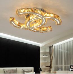 Hollow out Acrylic Crystal LED Ceiling Light Creative residential bedroom study hallway ceiling lamp Commercial decorative lamps