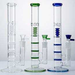 18mm Female Joint Hookahs 5mm Thick Glass Bongs Triple Honeycomb Oil Dab Rigs Birdcage Percolator With Bowl HR316