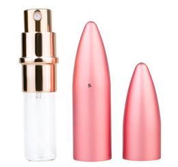 Factory 6ml Mini Perfume Atomizer Bottle Spray Scent Pump Case Travel bullet shape bottles RRE12526