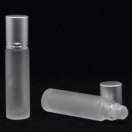 Frosted 10ml Glass Roll On Essential Oils Perfume Bottles With Glass/Stainless Steel Roller Ball