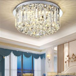 Ceiling Lights Simple Modern Three-color LED Remote Control Round Creative Warm Bedroom Study Crystal Lamp Lighting Fixture