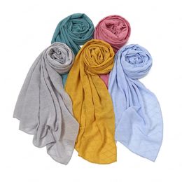 Crinkle Pleated Plain Chiffon Shawls Scarves Hijabs Fashion Muslim Headscarf Wraps Turbans