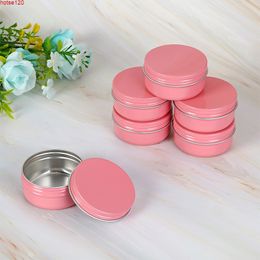 Pink 5g 10g 15g 30g 50g 60g Aluminum Jars Lip Balm Pot Skin Care Cream Eyeshadow Liquid Base Foundation Container Tins 50pcsgoods