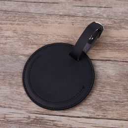 10pcs Bag Parts Travel PU Black Round Luggage Tag Mix Colour Suitcase ID Addres Holder Baggage Boarding Portable Label