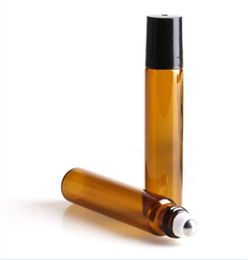 Wholesale Essential Oil Amber bottle 10 ml Clear Glass Roll-on Bottles with Stainless Steel Roller Balls