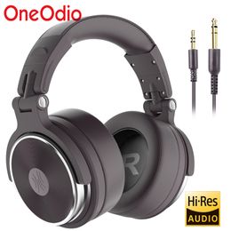 Oneodio pro-50 stereo headphones with professional studio wire dj headset with microphone over ear monitor low earphones