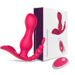 Vibrator 3 in 1 Wireless G Spot Remote Control for Women Clitoris Stimulator Wearable Panties Dildo Erotic For Adults Q0602 TKHR