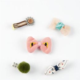 Hair Clips & Barrettes 5pcs/Set Kids Children Jewelry Accessories Mini Bow Flower Hairpins For Baby Headwear 20 Styles