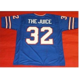 09Custom Front and back mesh fabric THE JUICE OJ SIMPSON High quality full embroidery Jersey size s-5XL or custom any name or number jersey