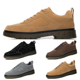 Laufen Low -Price -Männer dreifache Lederschuhe Schwarzes braun graue Mode -Herren Trainer Outdoor Sport Sneaker Walking Runner Schuh S