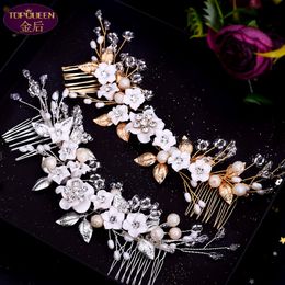 Double Head Hair Side Comb Crystal Bridal Headwear Crown Rhinestone with Wedding Jewelry Hair Accessories Diamond Bridal Crowns He191N