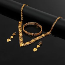 Earrings & Necklace Ethiopian Trendy Pendant Necklaces For Womens Gold Color Eritrean African Jewelry Sets
