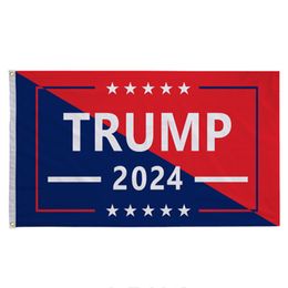 Trump 2024 Flag U.S. General Election Banner 2 Copper Grommets Save America Again Flags Polyester Outdoor Indoor Decoration 90*150cm/3*5ft HY0186