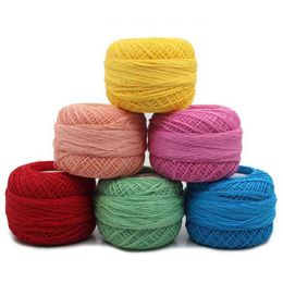 1PC 100% Cotton 50g/Pcs 0.8mm Lace Crochet Yarn By Crochet Hooks Hand-Knitted baby Silk Thin Yarn For Knitting Y211129