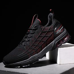 2021 Arrival Top Quality Sport Running Shoes Mens Fly Knit Comfortable Breathable Triple Black Outdoor Trainers Sneakers EUR 40-45 Y-8809