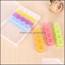 Storage Boxes & Bins Home Organization Housekee Garden 28 Grids Transparent Colorf Jewellery Box Removable Dividers Nail Art Rhinestone Diam