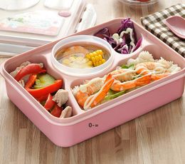 Rectangle Kids school soup bowl Sub-grid plastic Lunch Boxes Microwave Compartment Food Storage Food Containers Bento box JJB10165