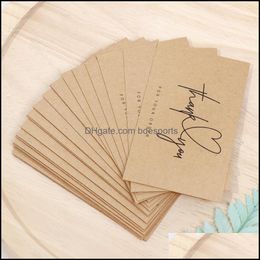 Greeting Cards Event & Party Supplies Festive Home Garden 30Pcs Tags Thank You For Your Order Kraft Paper Card Small Shop Gift Diy Crafts De