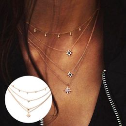 Pcs Women Bohemia Style Multi-layer Necklace Sun Bell Pendant Lady Jewellery Gifts CX17 Chokers