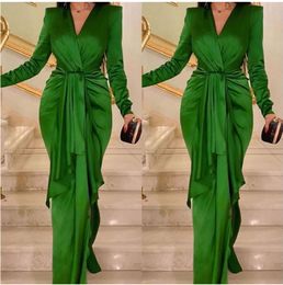 Green Mermaid Prom Dresses Long Sheeve Plus Size Elegant Evening Formal Gown Custom Dress