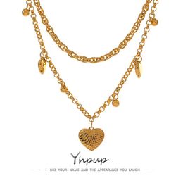 Earrings & Necklace Yhpup Heart Stackable Bracelet Set Stainless Steel Gold Layered Waterproof Jewellery On The Neck Anniversary Gift