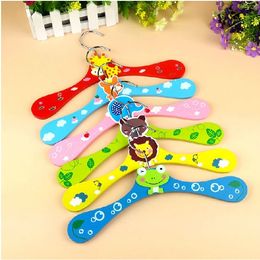 50pcs Cute Cartoon Animals Pet Dog Wooden Hanger Kids Clothes Baby Children 6 Styles Hangers DH5987