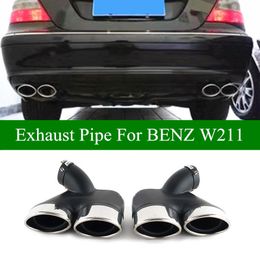 L & R W211 Four Outlet Exhaust Pipe For Mercedes-benz E260 E280 Stainless Steel Car Exhausts System Muffler