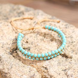 Charm Bracelets Rainbery 4mm Handmade Natural Stone Boho Yoga Wrap Bracelet & Bangle African Japser Braided Women Men Gift JB0792